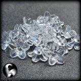 20 Blütenkäppchen Perlen - klar farblos - 9mm