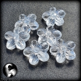 6 Perlen aus Acryl Blume - klar farblos - 15mm