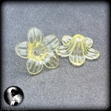 4 Blüten Kappen transparent - gelb - 25mm