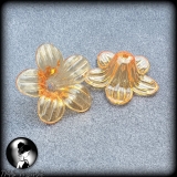 4 Blüten Kappen transparent - orange - 25mm
