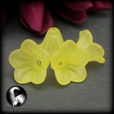 12 Acryl polaris Blüten Blumen - gelb - 14 x 10mm