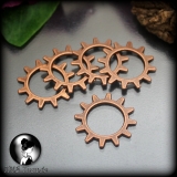 5 Gearwheels Zahnräder Steampunk antik kupferfarbig 5 Gearwheels Zahnräder Steampunk antik kupferfarbig