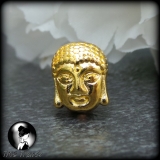 3 Metallperlen Buddha Kopf, vergoldet 10mm