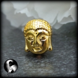 30 Metallperlen Buddha Kopf, vergoldet 10mm