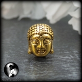 3 Metallperlen Buddha Kopf, antik gold 10mm