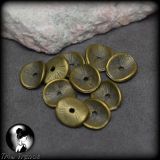 10 runde aufgebogene Scheiben, antik bronzefarbig, 9mm