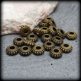 Großlochperlen, Metall, Antik Bronze, Rädchen, 8mm, Schmuck DIY