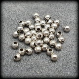 100 Metallperlen, Spacer, Kugeln, ca. 3mm, platinfarbig, Schmuck Basteln