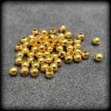 100 Metallperlen, Spacer, Kugeln, ca. 3mm, goldfarbig, Schmuck Basteln