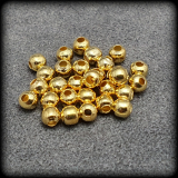 50 Metallperlen, Spacer, Kugeln, ca. 4mm, goldfarbig, Schmuck Basteln