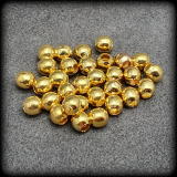 30 Metallperlen, Spacer, Kugeln, ca. 5mm, goldfarbig, Schmuck Basteln